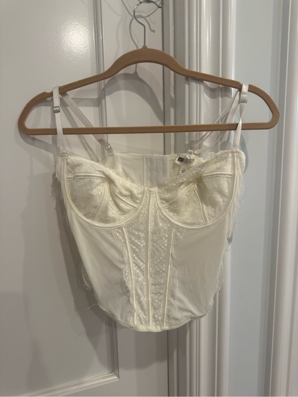 PacSun Ivory Lace Bustier Cami